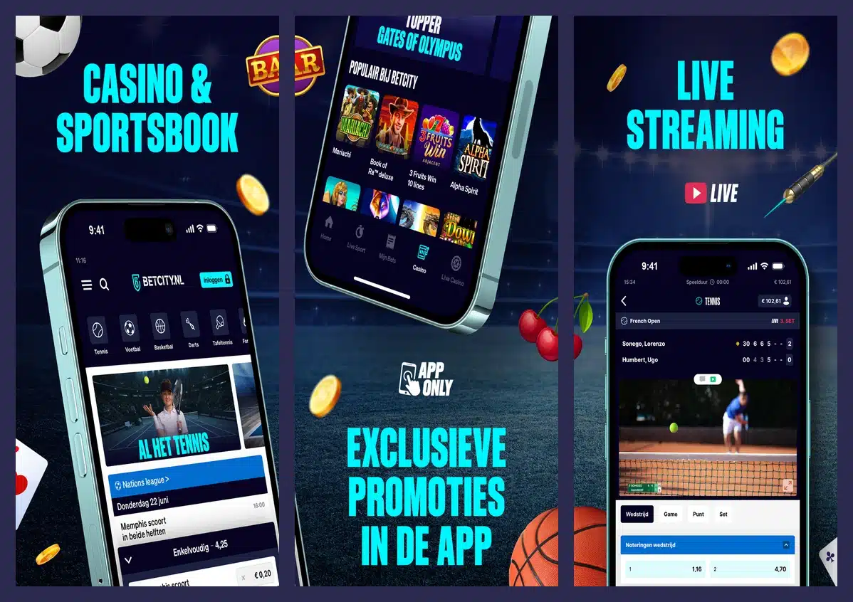 Officiële Nederlandse app-afbeeldingen van BetCity