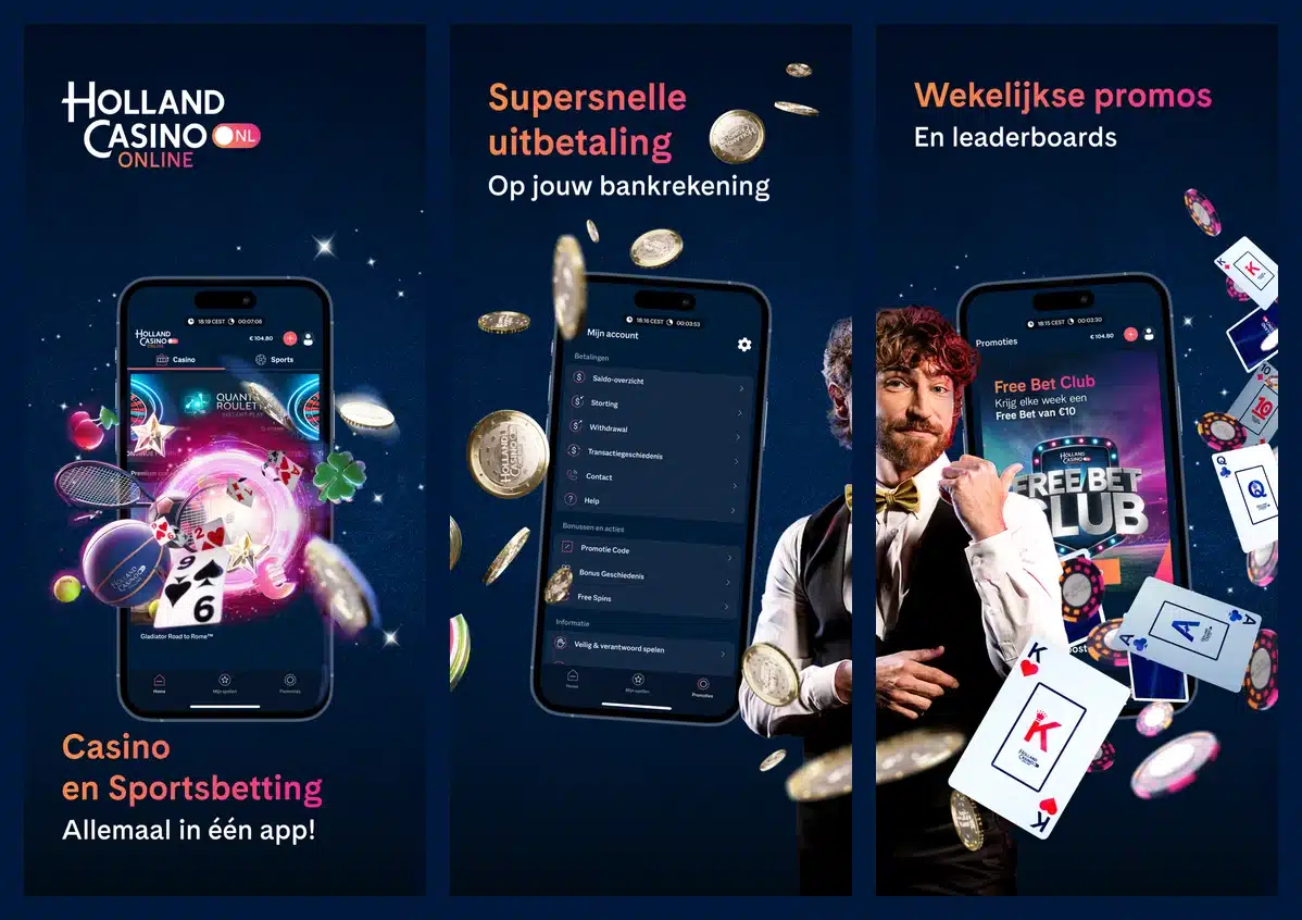 Officiële Nederlandse app-afbeeldingen van Holland Casino Online