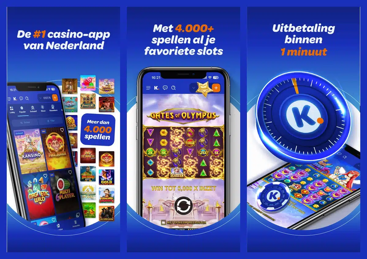 Officiële Nederlandse app-afbeeldingen van Kansino