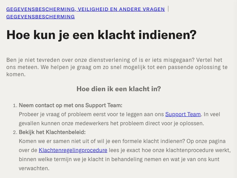 Nederlandstalige klachtenuitleg in het Help Centre van BetMGM